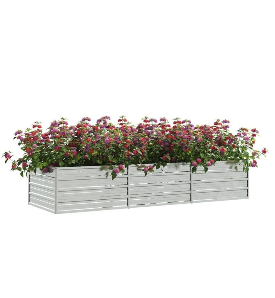 Garten-Hochbeet 240x80x45 cm Verzinkter Stahl Silber