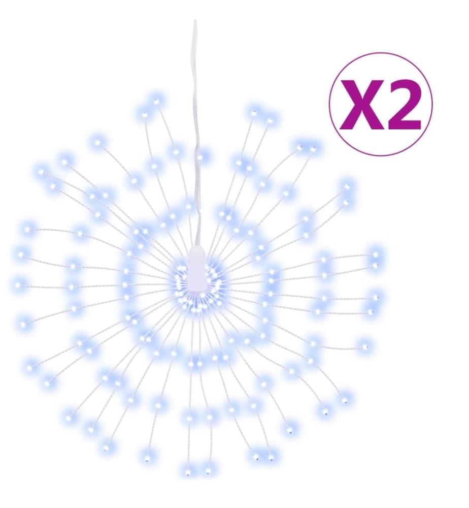Étoile rayonnante de Noël 140 LED 2 pcs blanc froid 17 cm