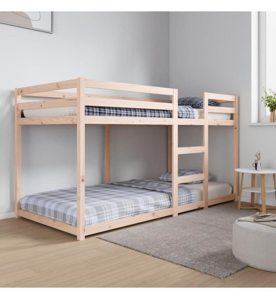 Lit superposé sans matelas 90x200 cm bois de pin massif