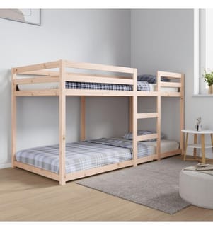 Lit superposé sans matelas 90x200 cm bois de pin massif