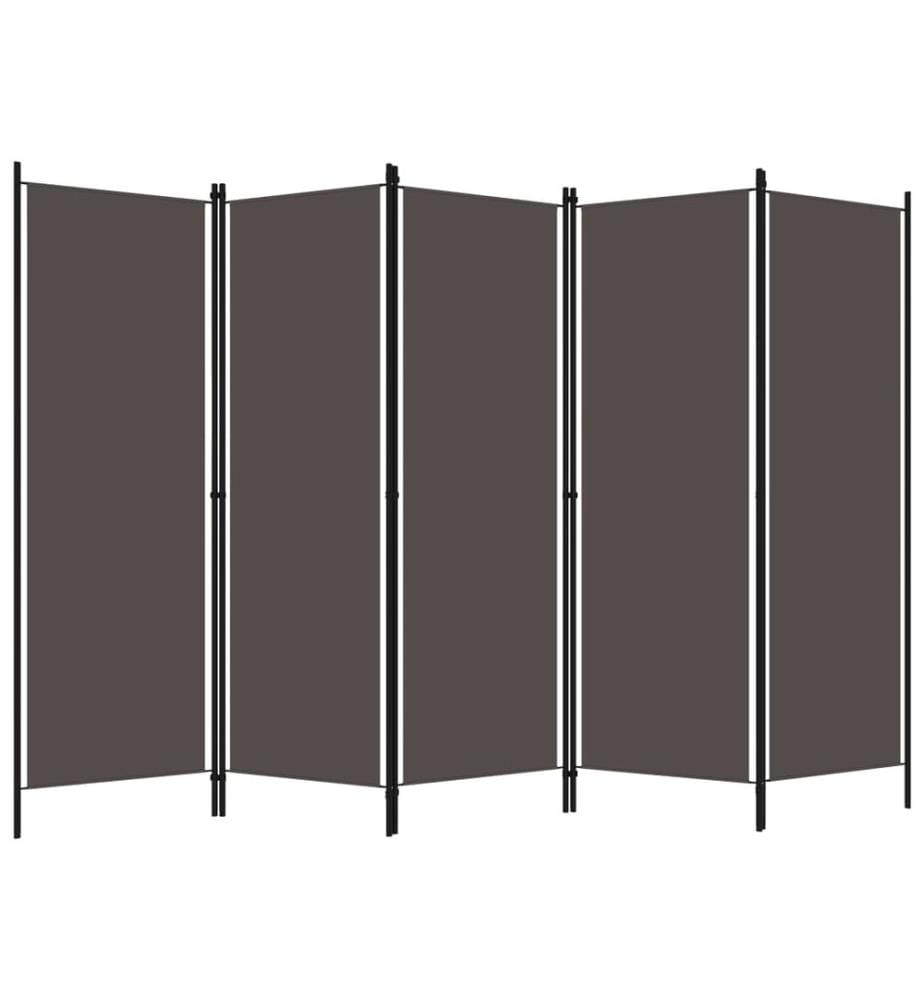 5-tlg. Raumteiler Anthrazit 250x180 cm