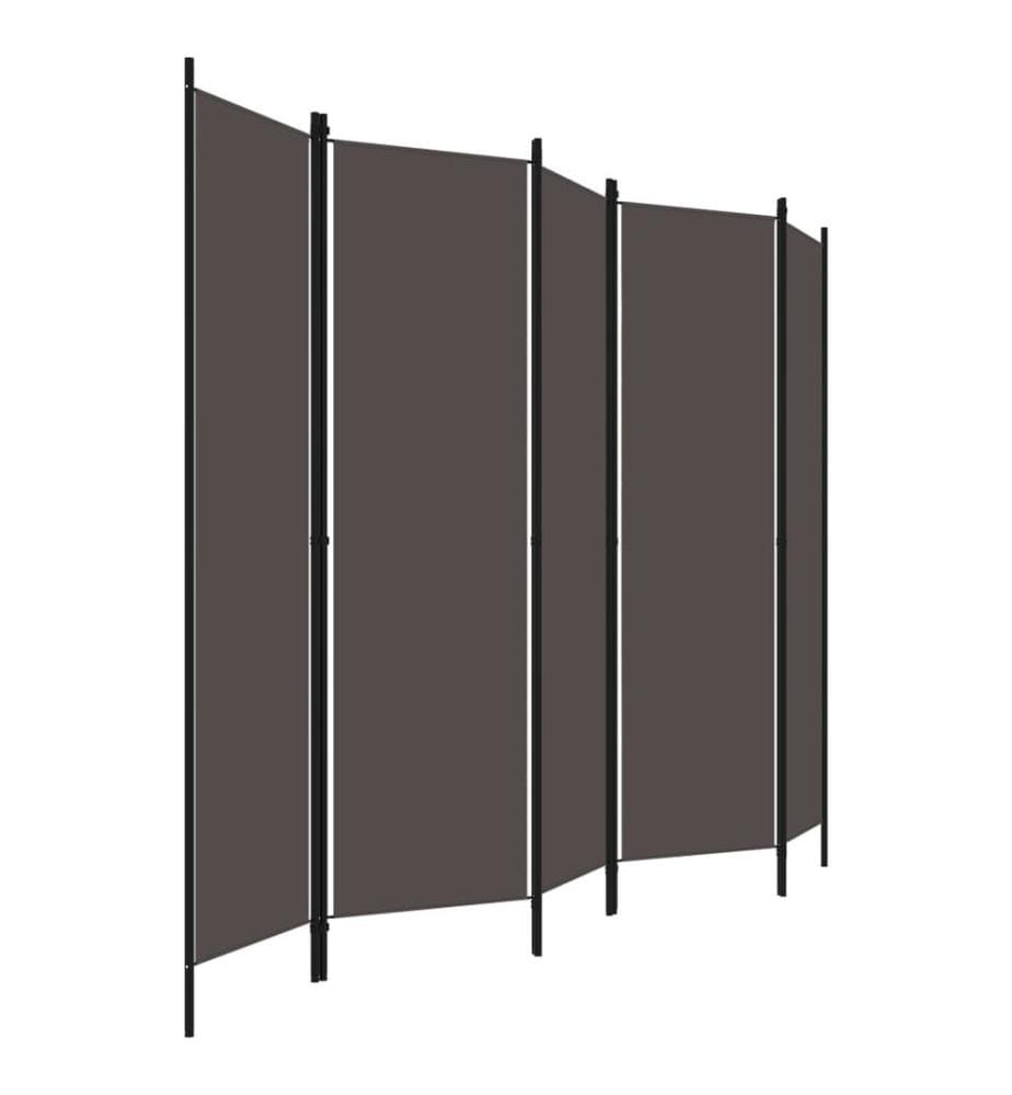 5-tlg. Raumteiler Anthrazit 250x180 cm