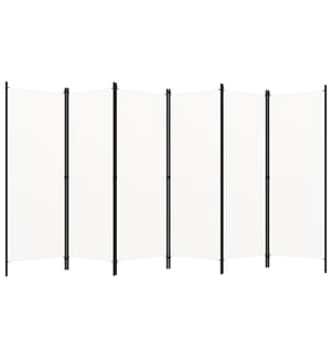 6-tlg. Raumteiler Weiss 300x180 cm