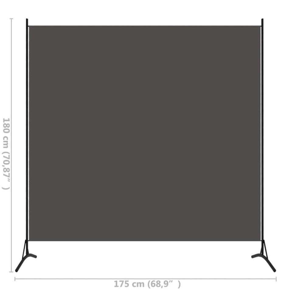 Cloison de séparation anthracite 175x180 cm tissu