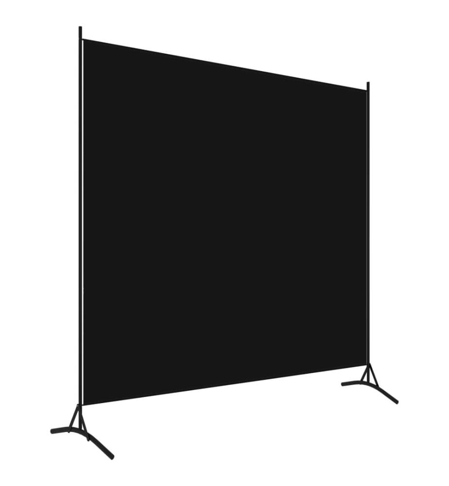 Cloison de séparation noir 175x180 cm tissu