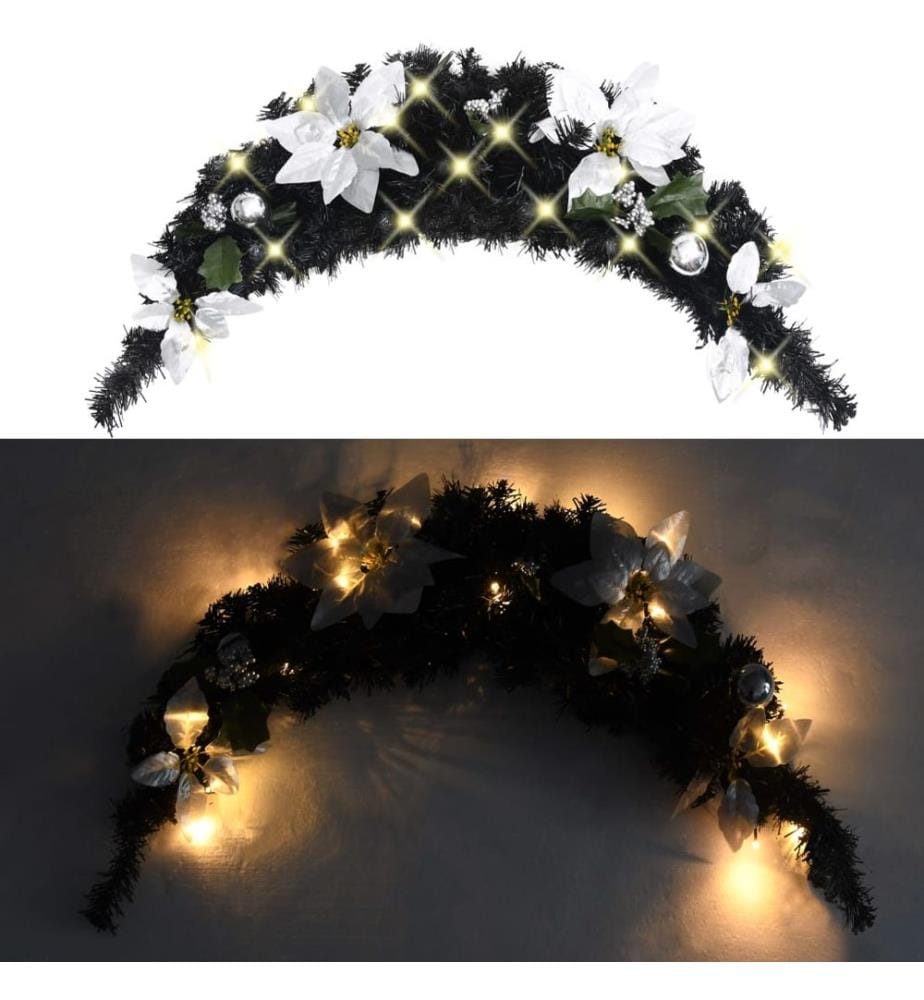 Arche de Noël avec lumières LED Noir 90 cm PVC