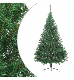 Künstlicher Halb-Weihnachtsbaum mit Ständer Grün 210 cm PVC