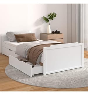 Cadre de lit sans matelas blanc bois de pin massif 90x200 cm