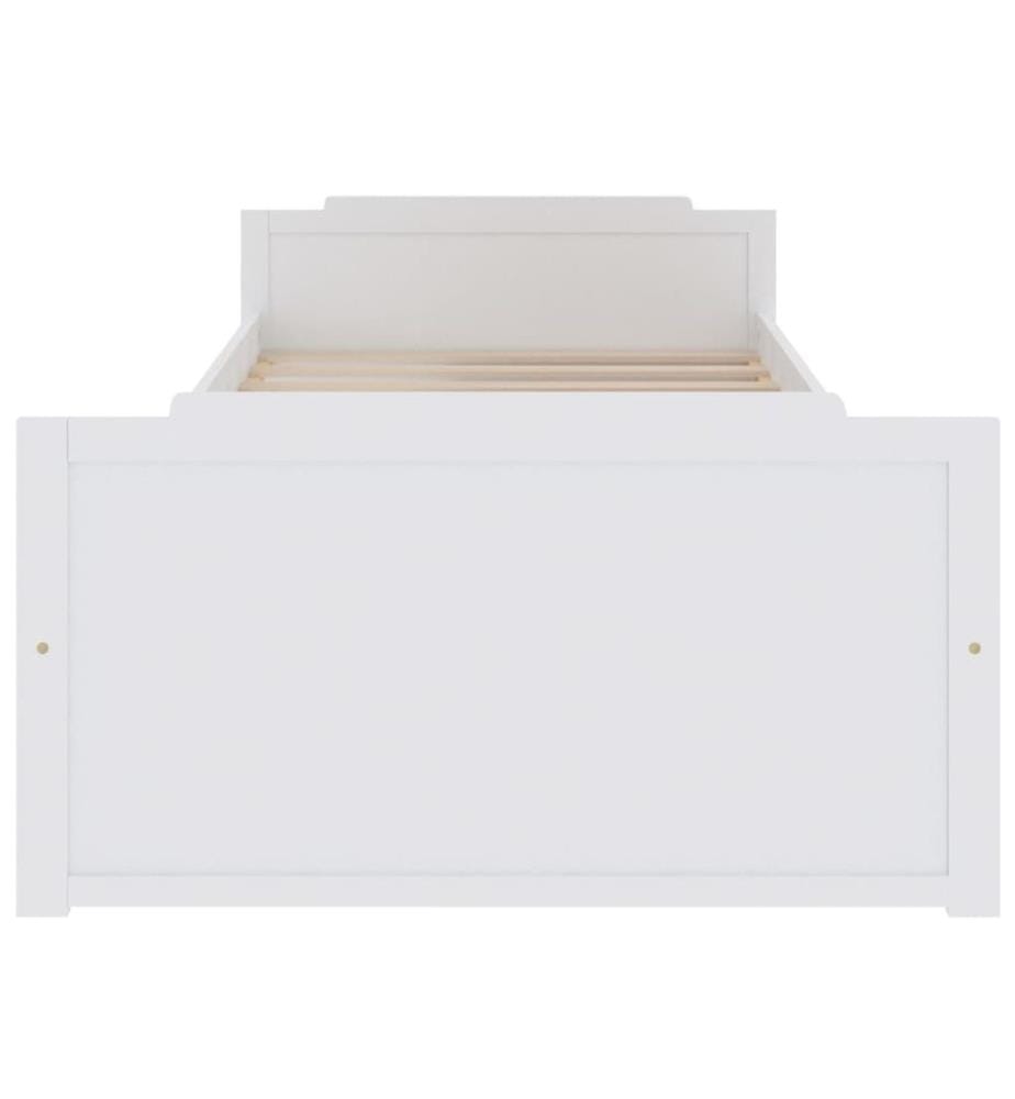 Cadre de lit sans matelas blanc bois de pin massif 90x200 cm