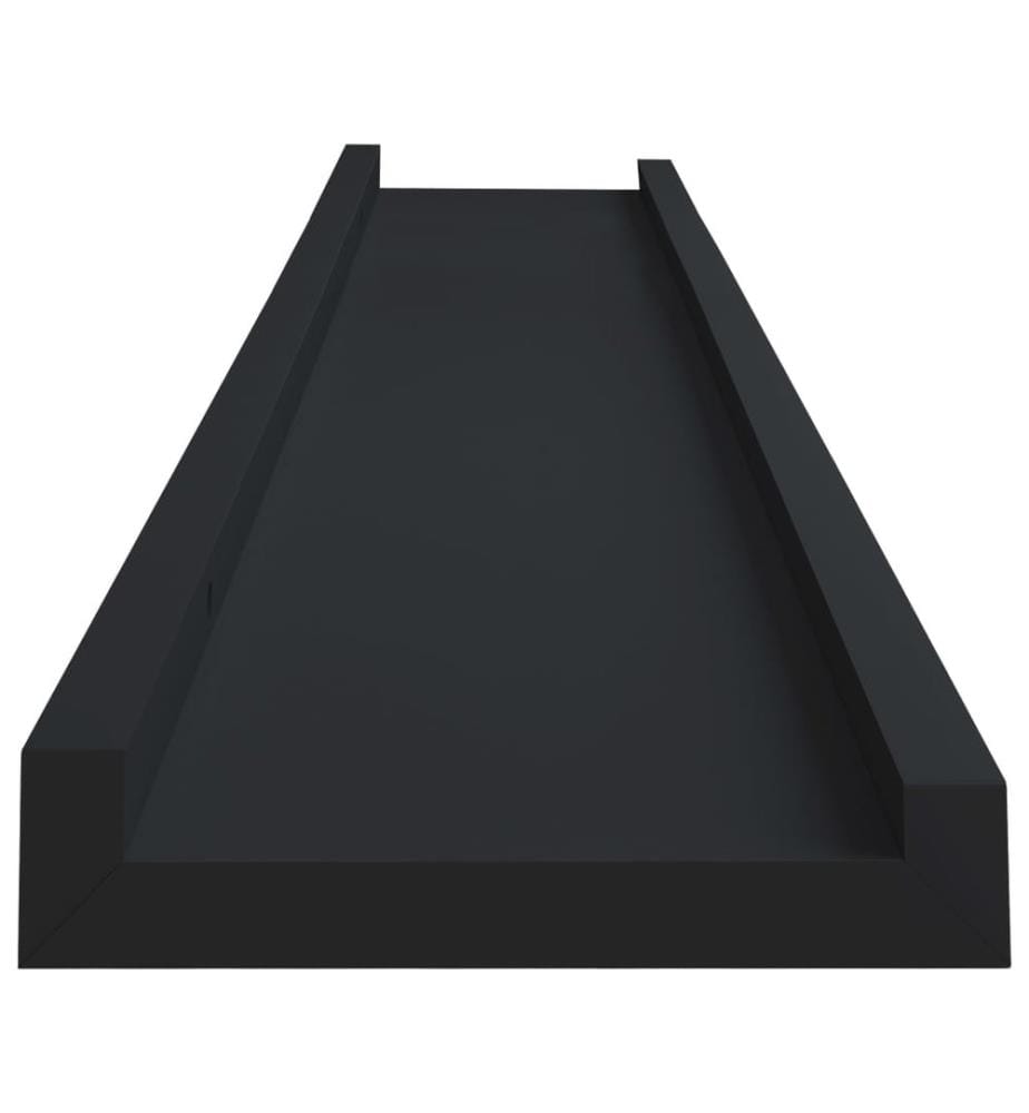 Bilderleisten 2 Stk. Schwarz 80x9x3 cm MDF