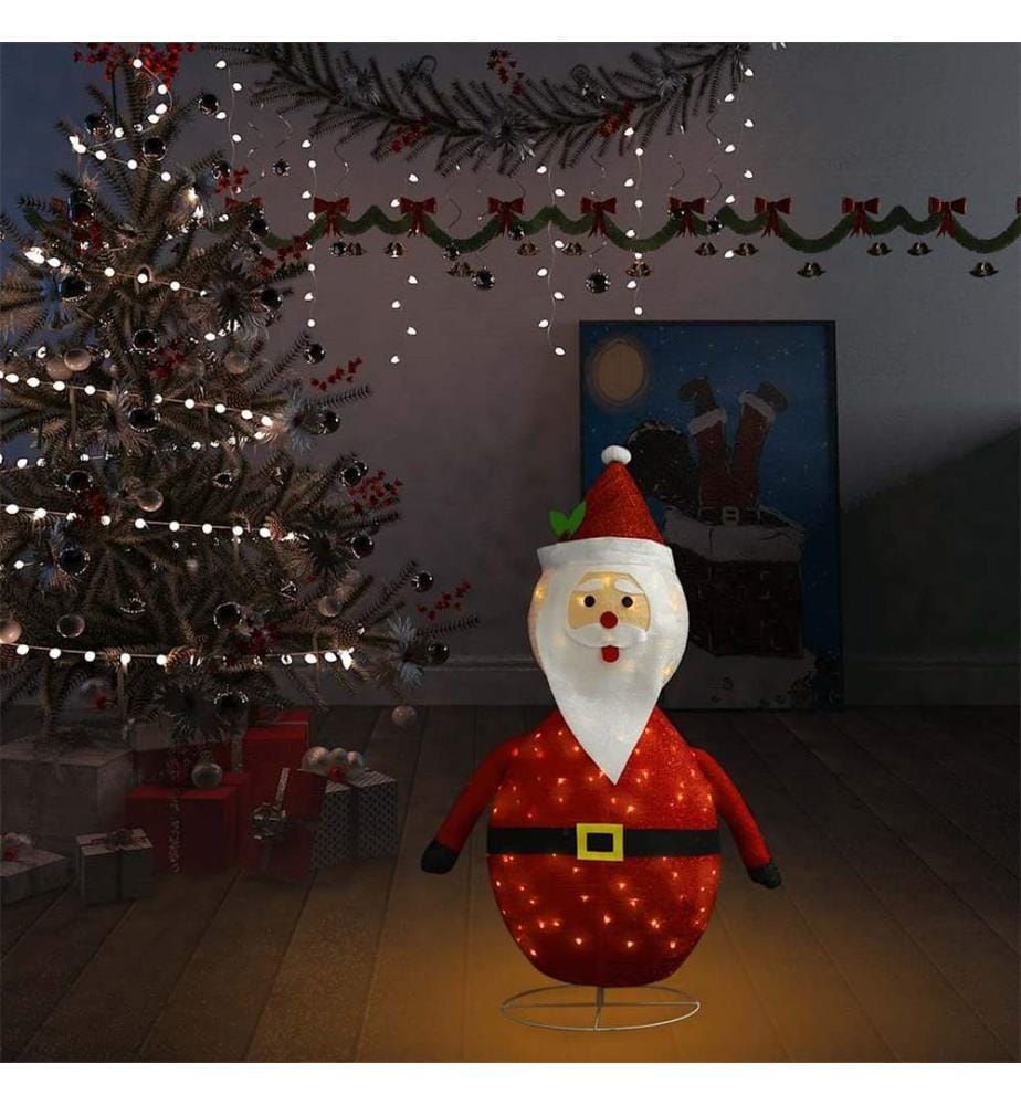 Décoration de Noël Figurine Père Noël LED Tissu de luxe 90 cm