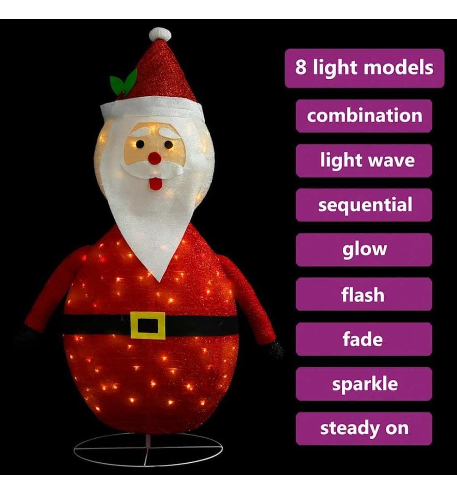 Décoration de Noël Figurine Père Noël LED Tissu de luxe 90 cm