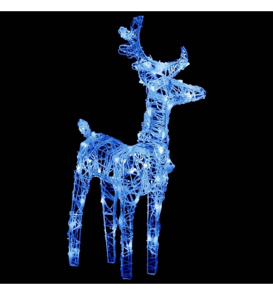 Décoration de Noël Rennes et traîneau 160 LED 130 cm Acrylique