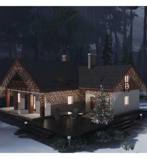 Rideau lumineux à glaçons LED 10m 400LED Blanc chaud 8fonctions
