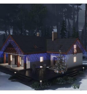 Rideau lumineux à glaçons LED 10m 400 LED Bleu 8 fonctions