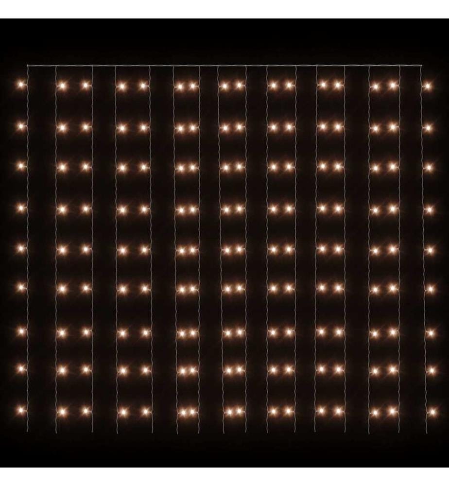 Rideaux lumineux à LED 3x3 m 300 LED Blanc chaud 8 fonctions