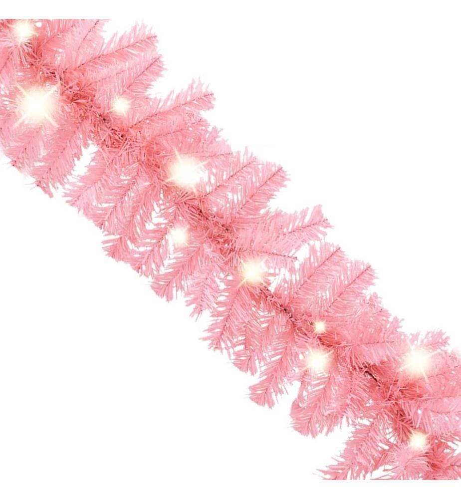 Guirlande de Noël avec lumières LED 5 m Rose