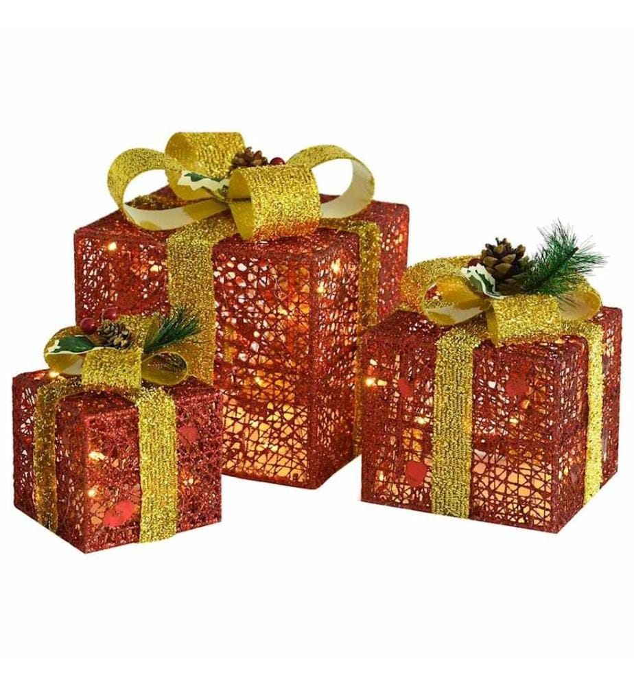 Boîtes-cadeaux de Noël décoratives 3 pcs Extérieur Intérieur