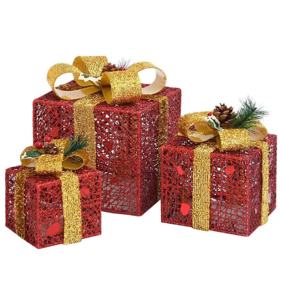 Boîtes-cadeaux de Noël décoratives 3 pcs Extérieur Intérieur