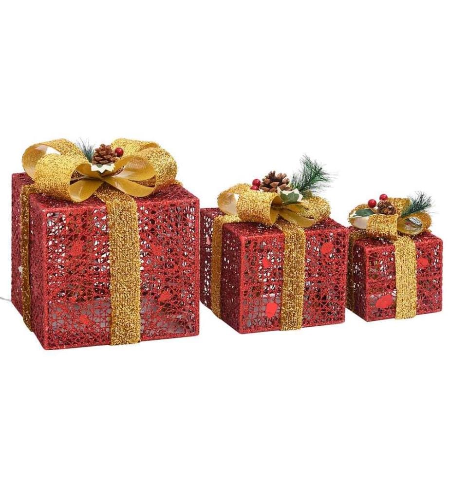 Boîtes-cadeaux de Noël décoratives 3 pcs Extérieur Intérieur