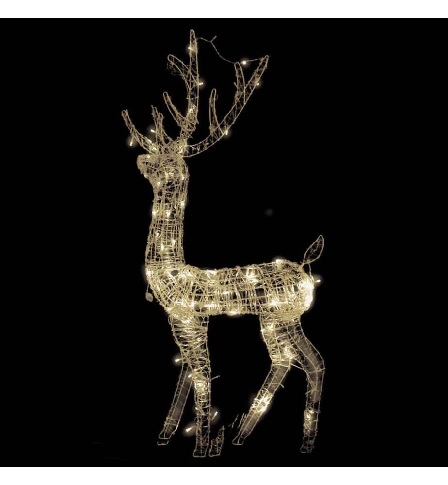 Renne de décoration de Noël Acrylique 140 LED blanc chaud 120 cm
