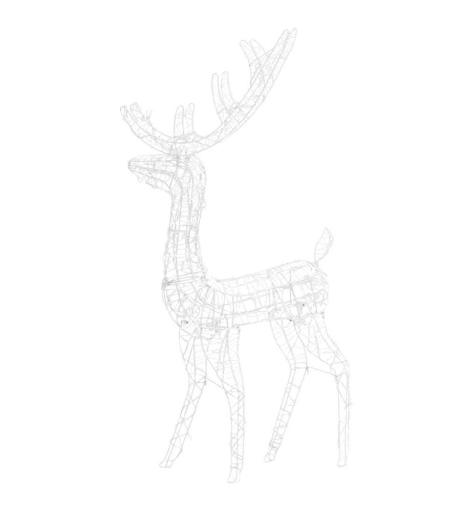 Renne de décoration de Noël Acrylique 140 LED blanc chaud 120 cm
