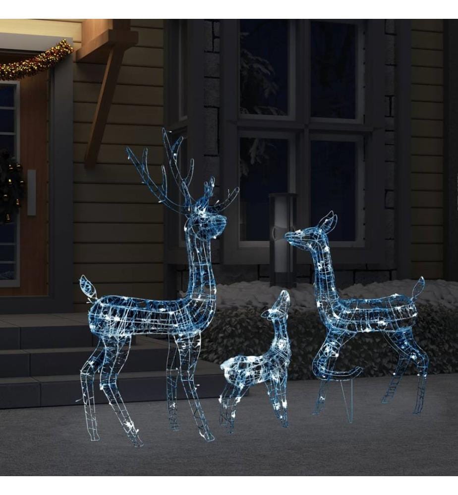 Famille de rennes de décoration Acrylique 300 LED blanc froid