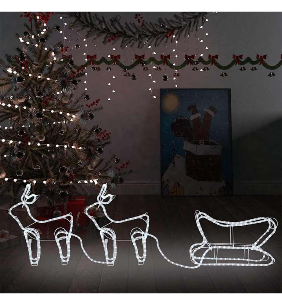 Décoration de Noël d'extérieur Renne et traîneau 576 LED