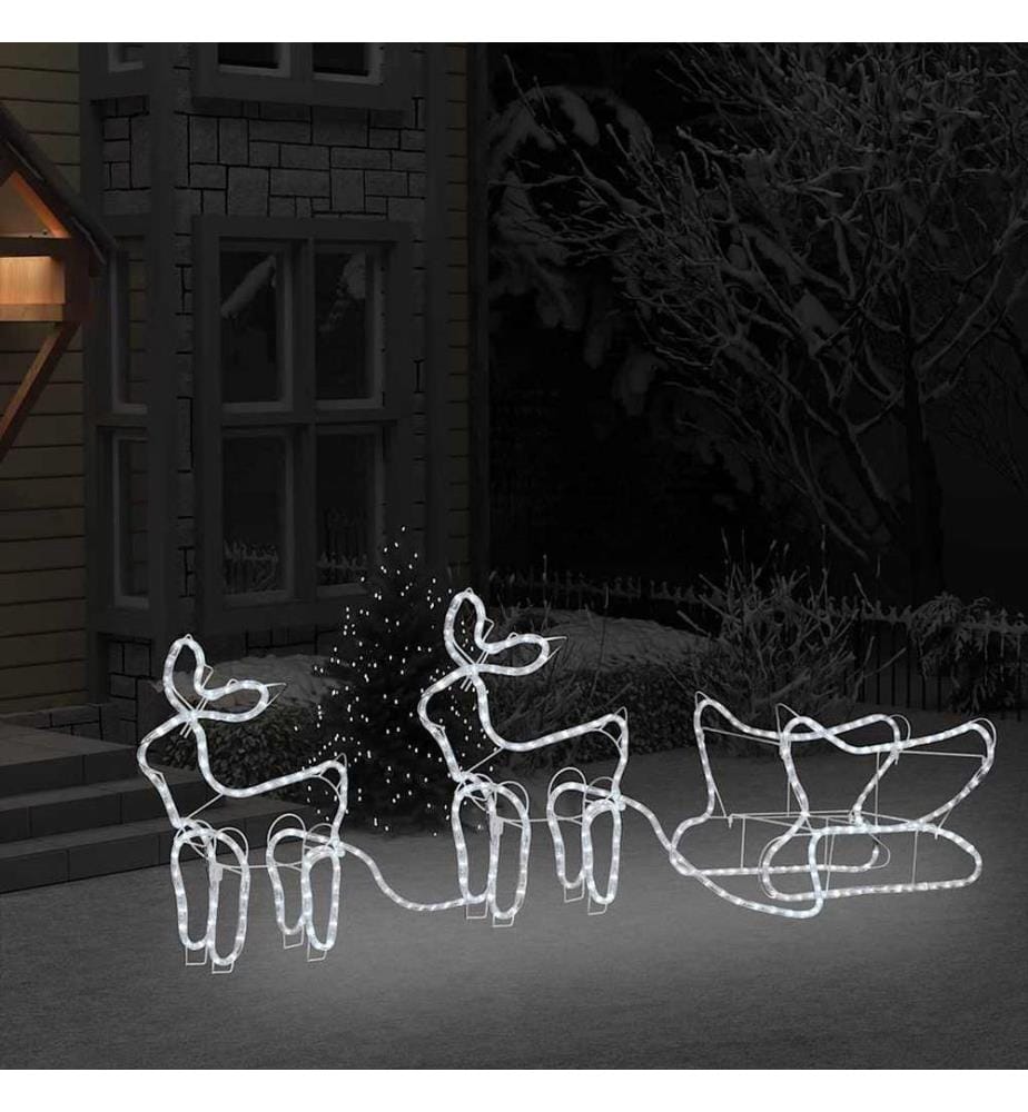 Décoration de Noël d'extérieur Renne et traîneau 576 LED