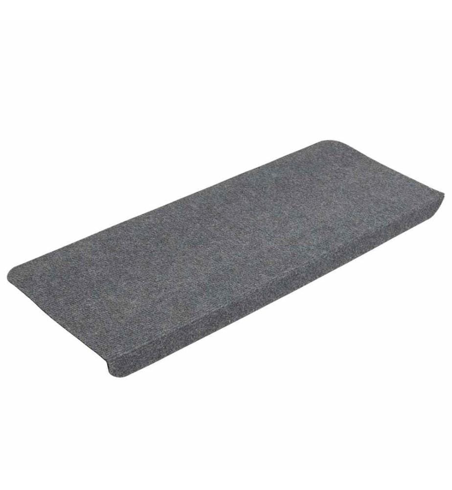 Tapis d'escalier autocollants 15 pcs 65x24,5x3,5 cm Gris