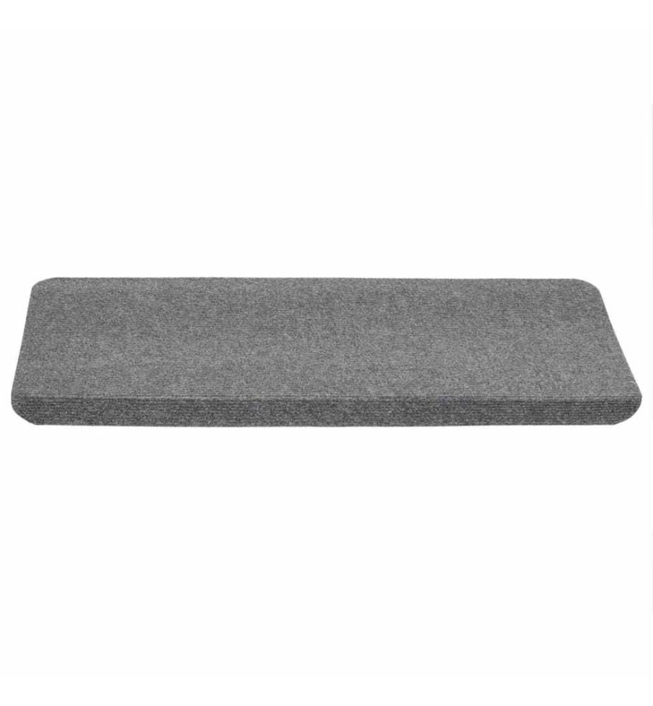 Tapis d'escalier autocollants 15 pcs 65x24,5x3,5 cm Gris
