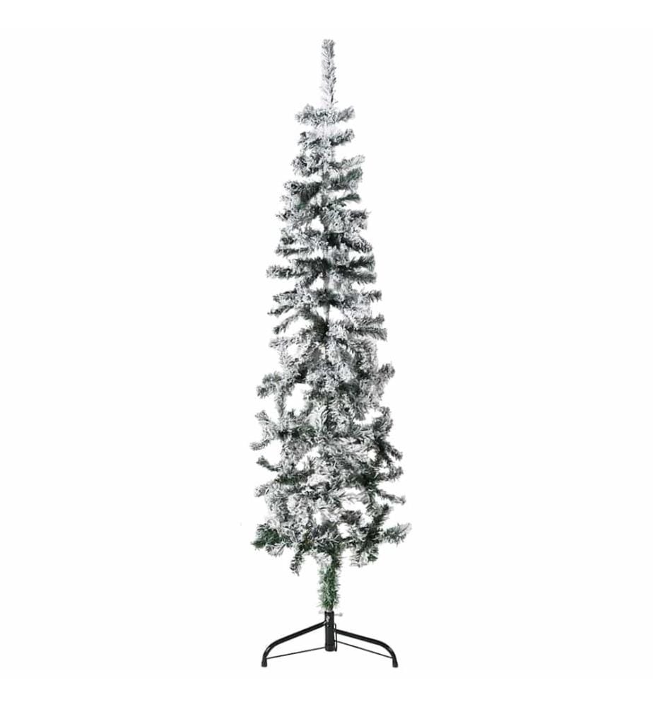 Künstlicher Halb-Weihnachtsbaum mit Schnee Schlank 150 cm