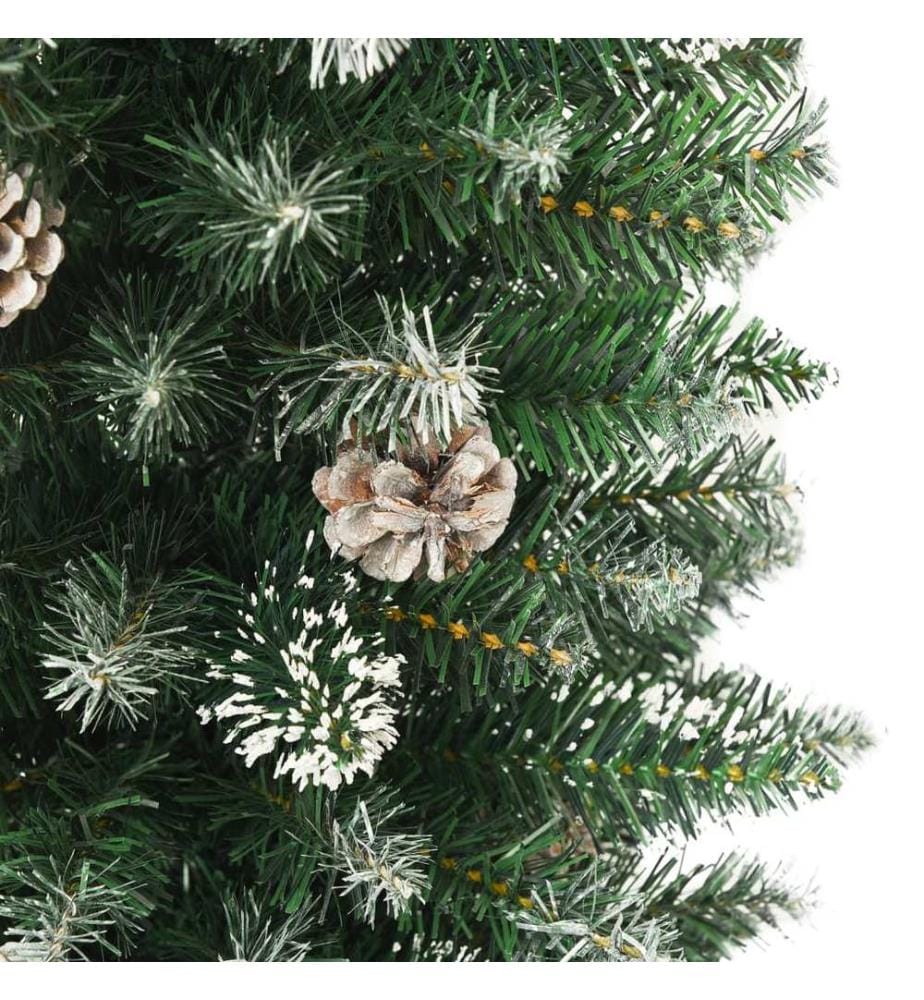 Sapin de Noël artificiel mince avec support 210 cm PVC
