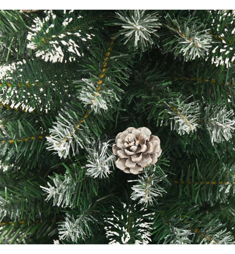 Sapin de Noël artificiel mince avec support 210 cm PVC