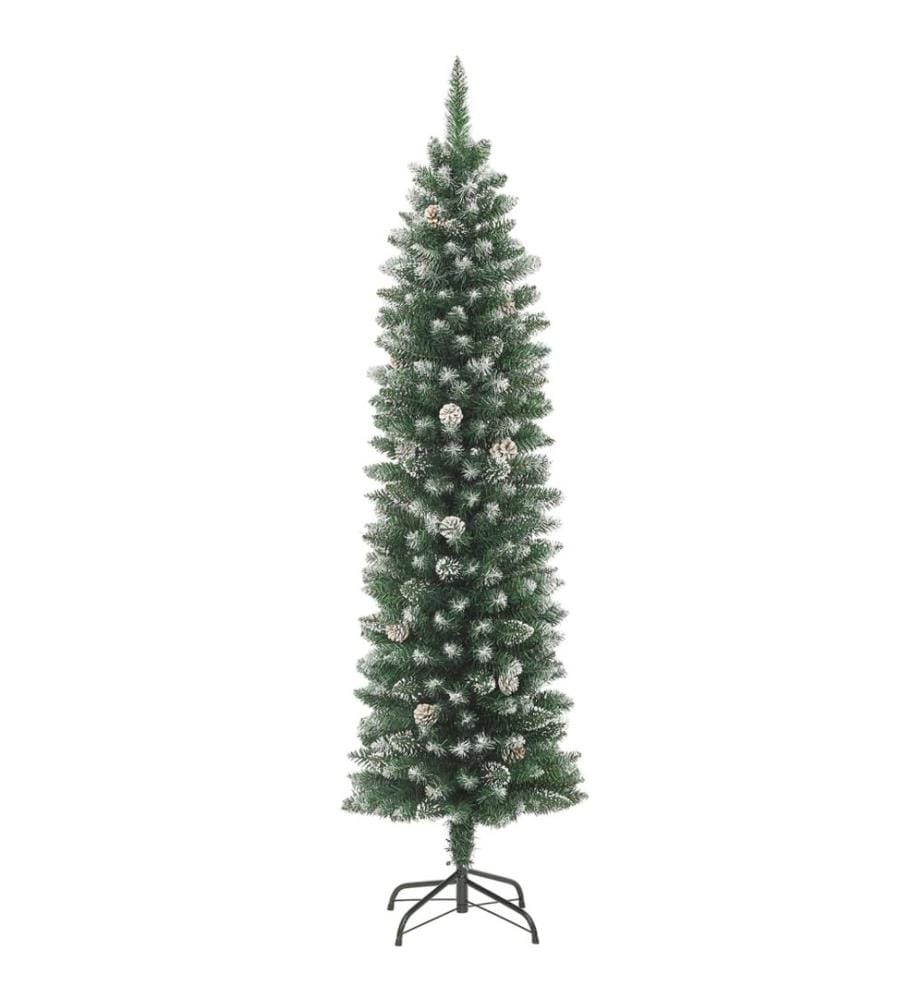 Sapin de Noël artificiel mince avec support 240 cm PVC