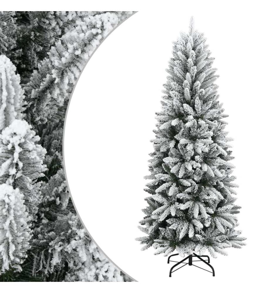 Sapin de Noël artificiel avec neige floquée 120 cm PVC et PE