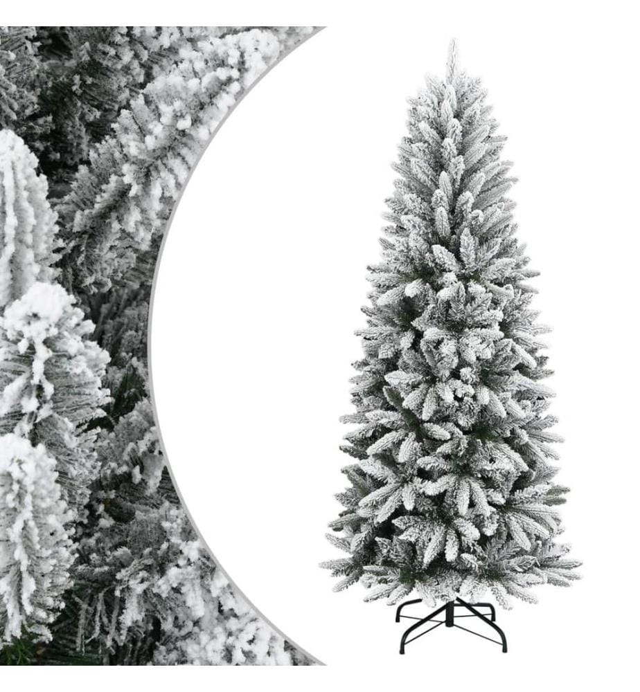 Sapin de Noël artificiel avec neige floquée 150 cm PVC et PE
