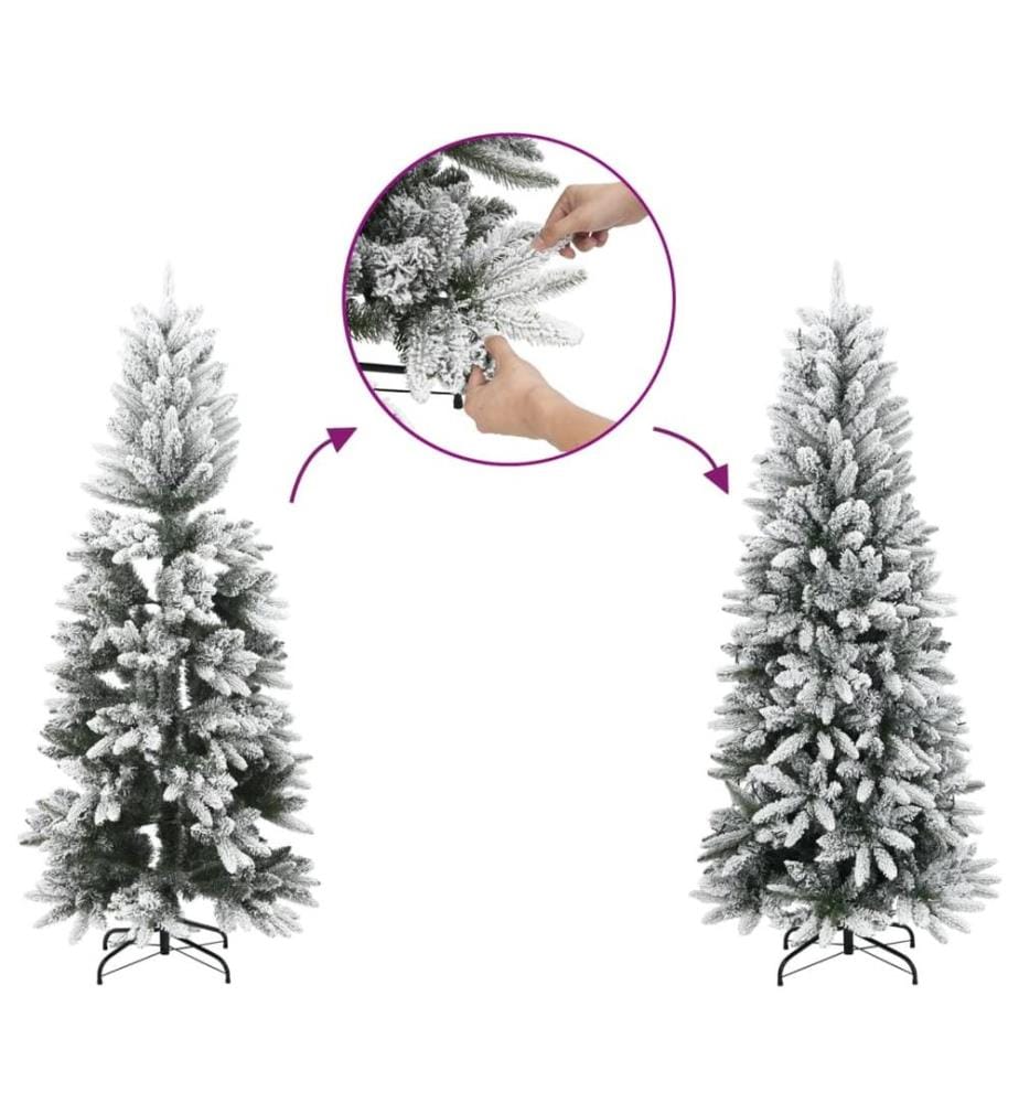 Sapin de Noël artificiel avec neige floquée 150 cm PVC et PE
