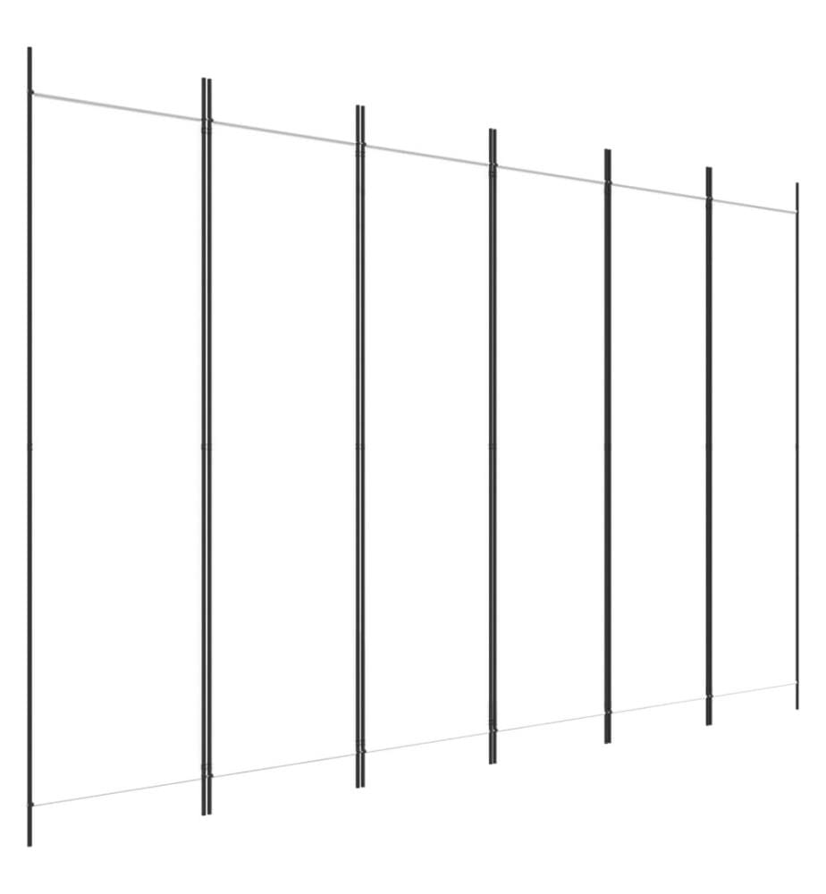 6-tlg. Paravent Weiss 300x200 cm Stoff