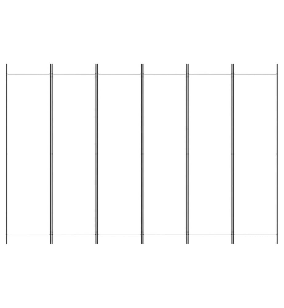 6-tlg. Paravent Weiss 300x200 cm Stoff