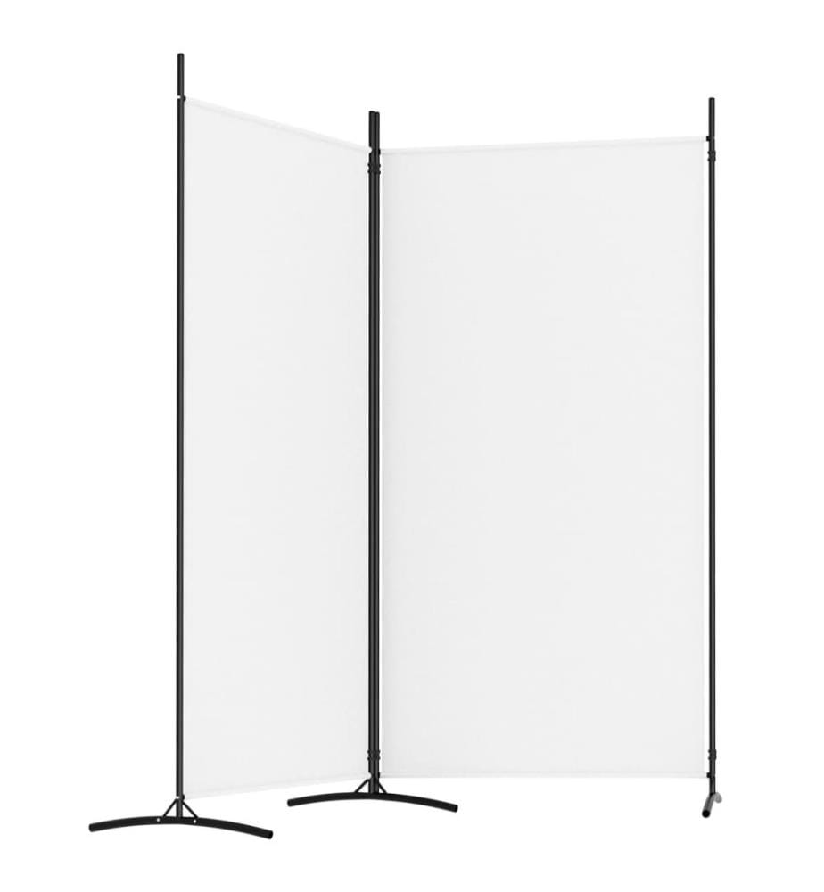 2-tlg. Paravent Weiss 175x180 cm Stoff