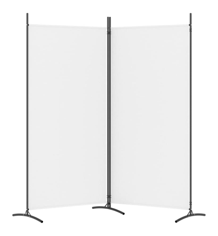 2-tlg. Paravent Weiss 175x180 cm Stoff