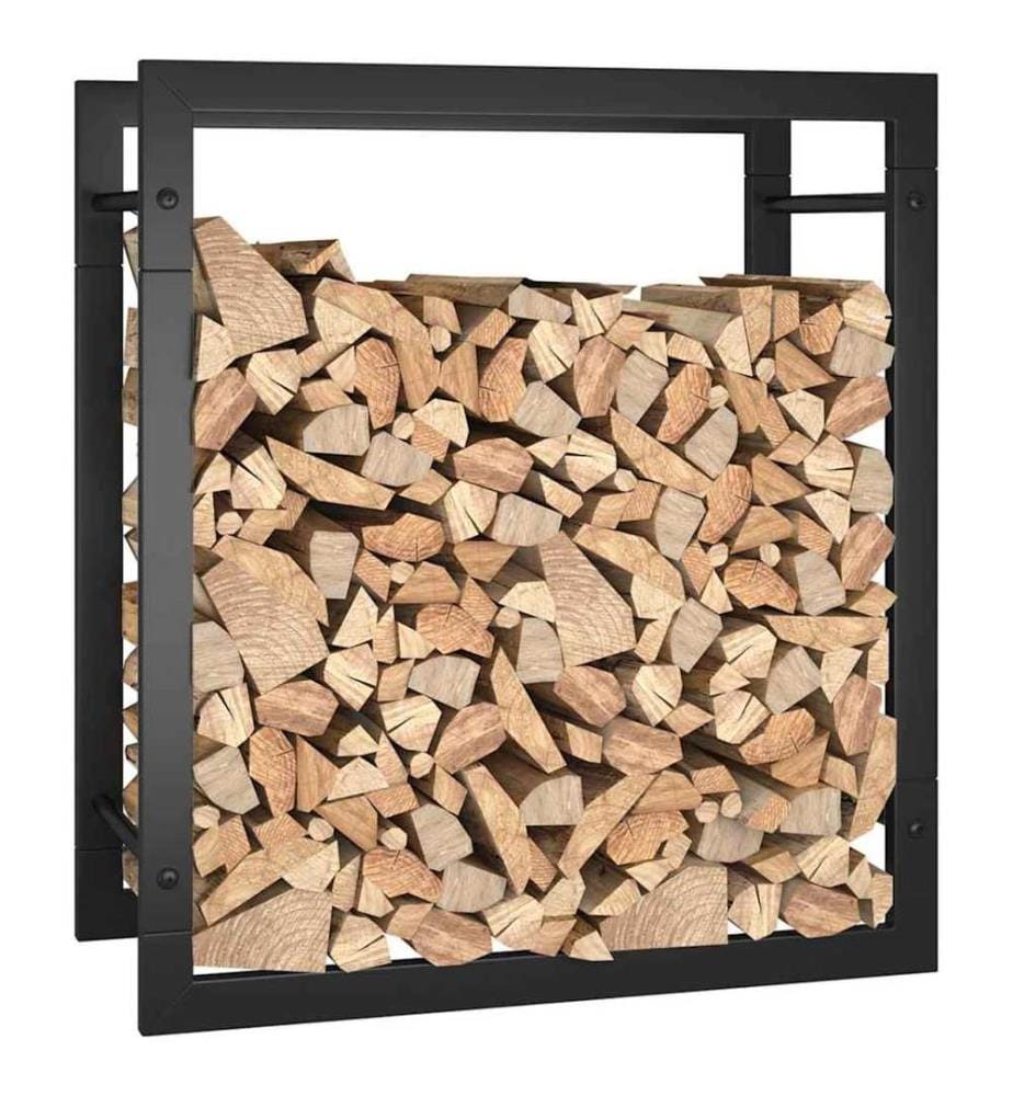 Brennholzregal Mattschwarz 50x28x56 cm Stahl