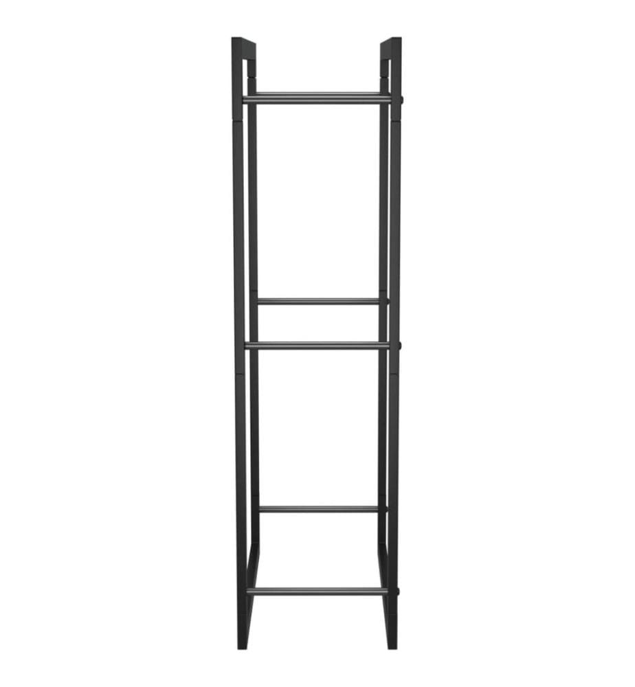 Brennholzregal Mattschwarz 50x28x94 cm Stahl