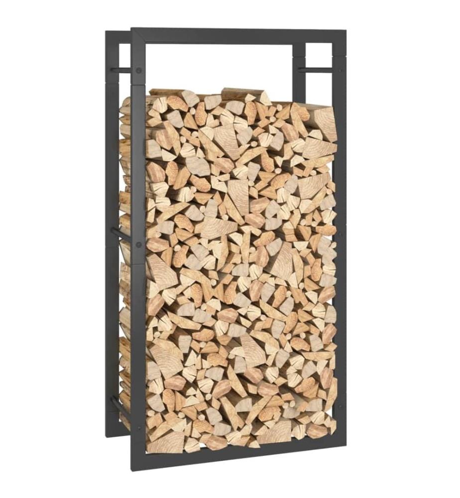 Brennholzregal Mattschwarz 50x28x94 cm Stahl