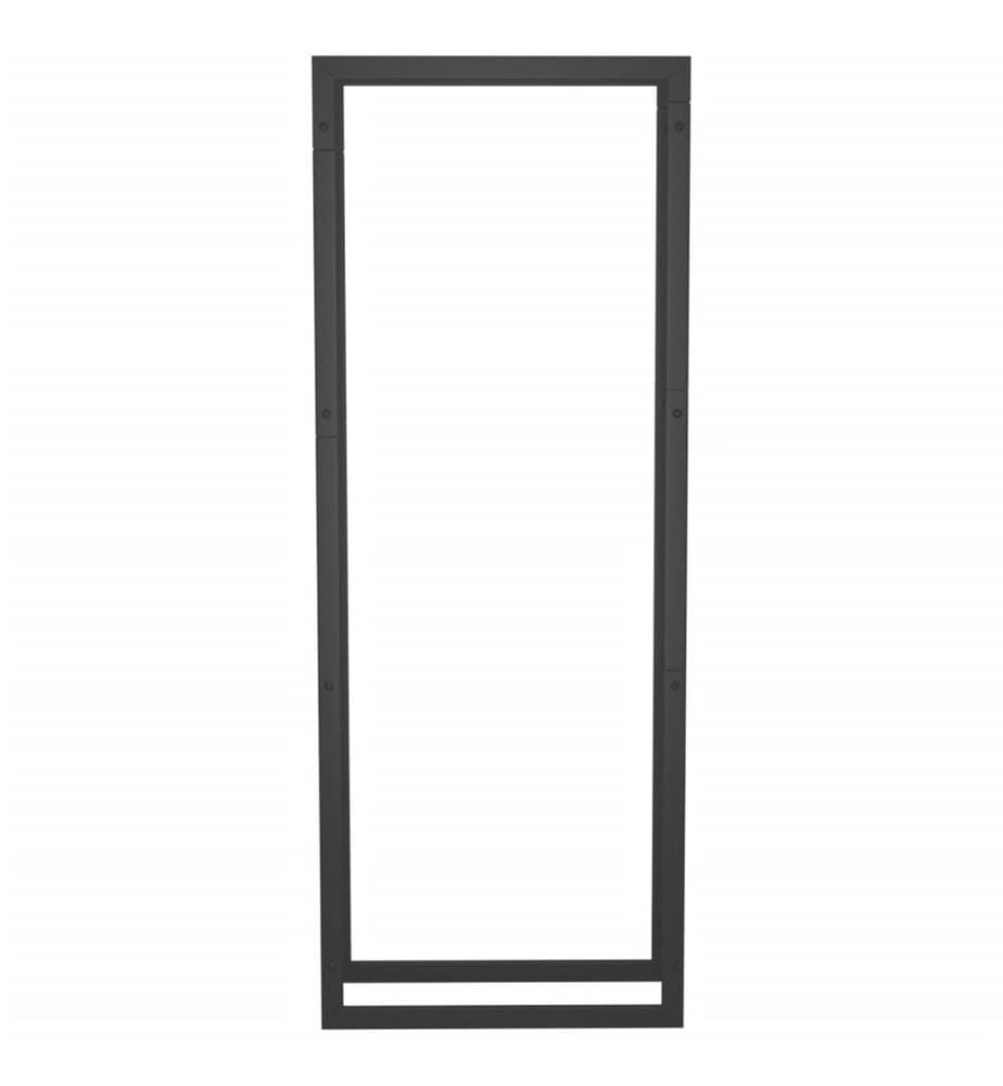 Brennholzregal Mattschwarz 50x28x132 cm Stahl