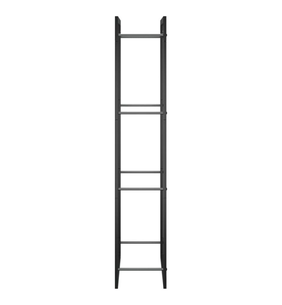 Brennholzregal Mattschwarz 50x28x132 cm Stahl