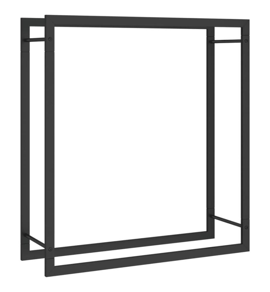 Portant de bois de chauffage Noir mat 80x28x86 cm Acier