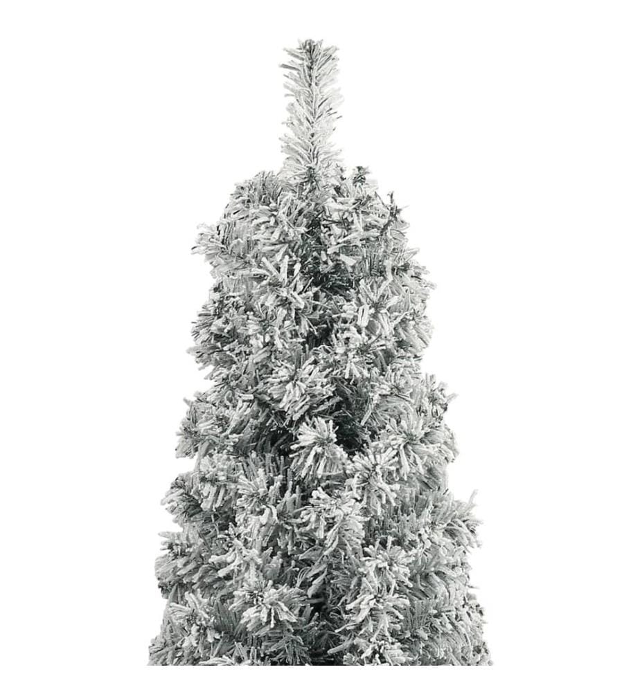 Sapin de Noël mince avec support et flocon de neige 270 cm PVC