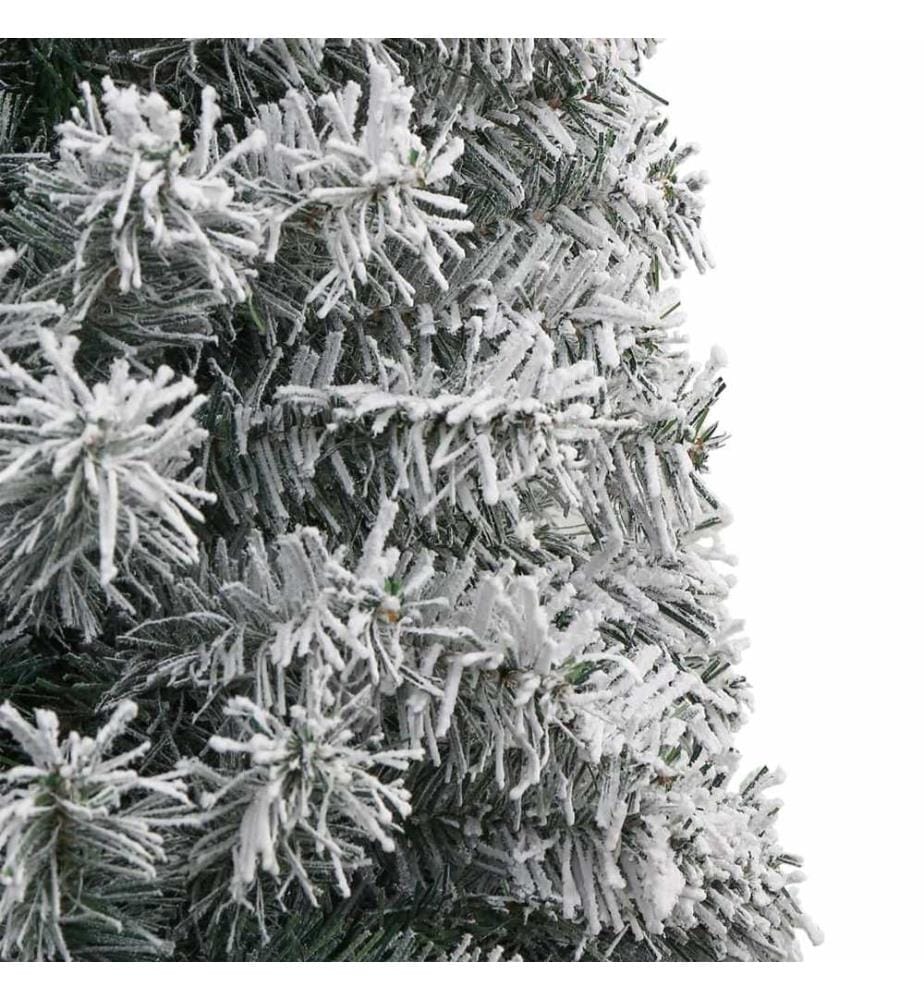 Sapin de Noël mince avec support et flocon de neige 270 cm PVC